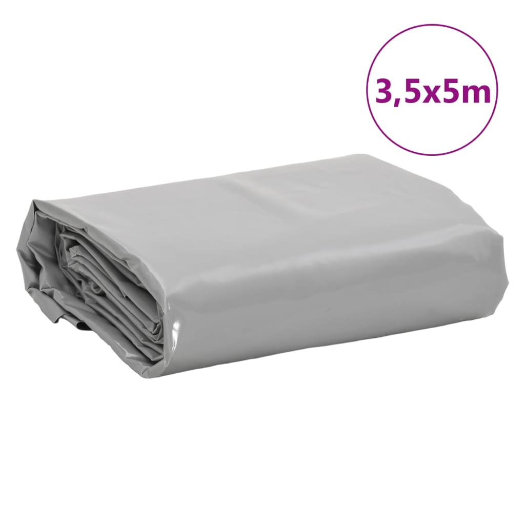 presenning 3,5x5 m 650 g/m² grå
