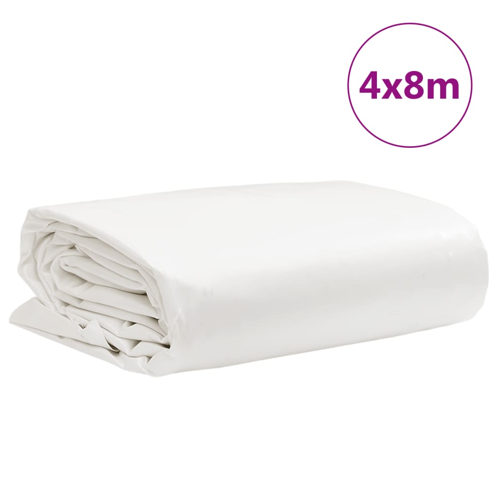 presenning 4x8 m 650 g/m² hvid