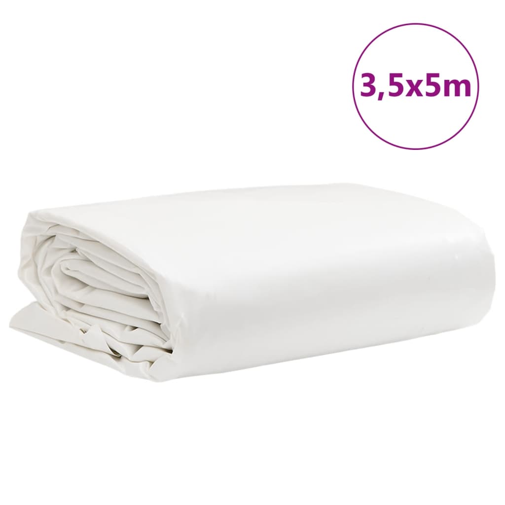 presenning 3,5x5 m 650 g/m² hvid