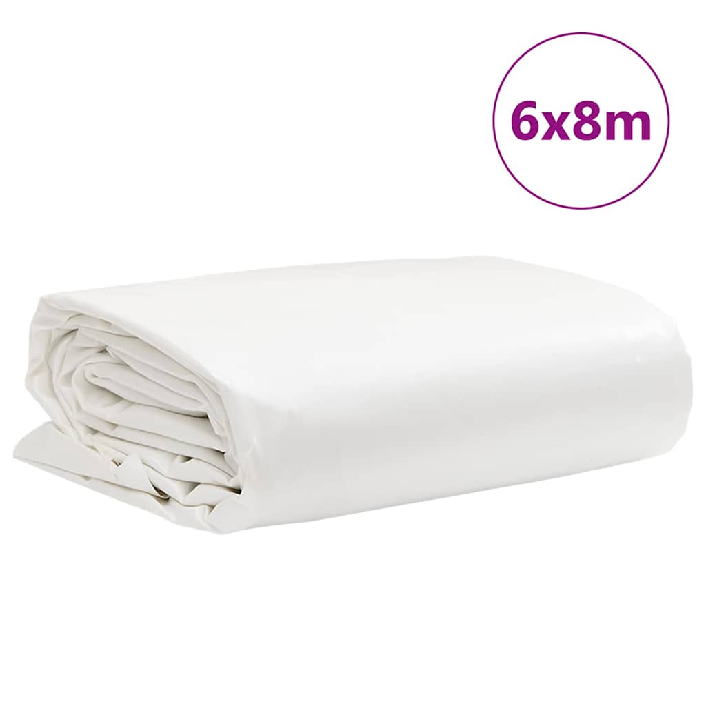 presenning 6x8 m 650 g/m² hvid