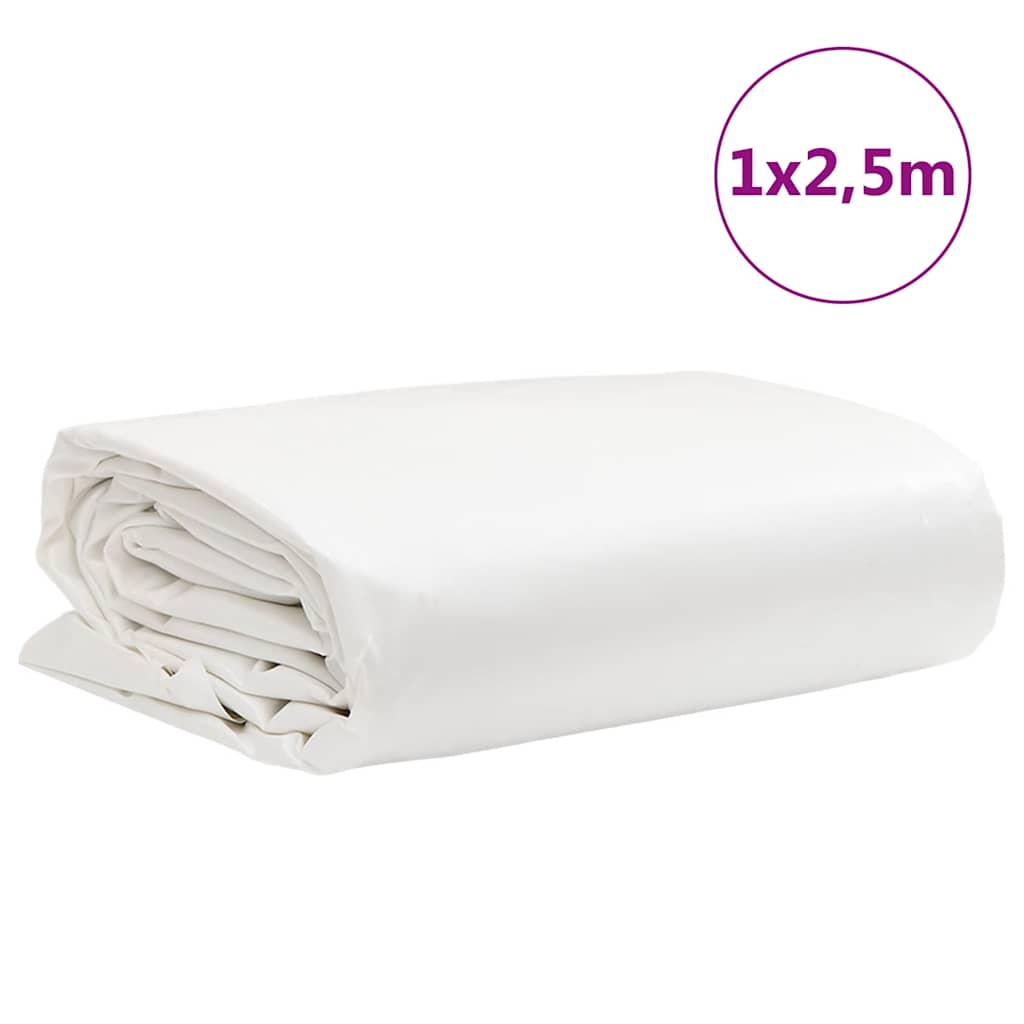 presenning 1x2,5 m 650 g/m² hvid