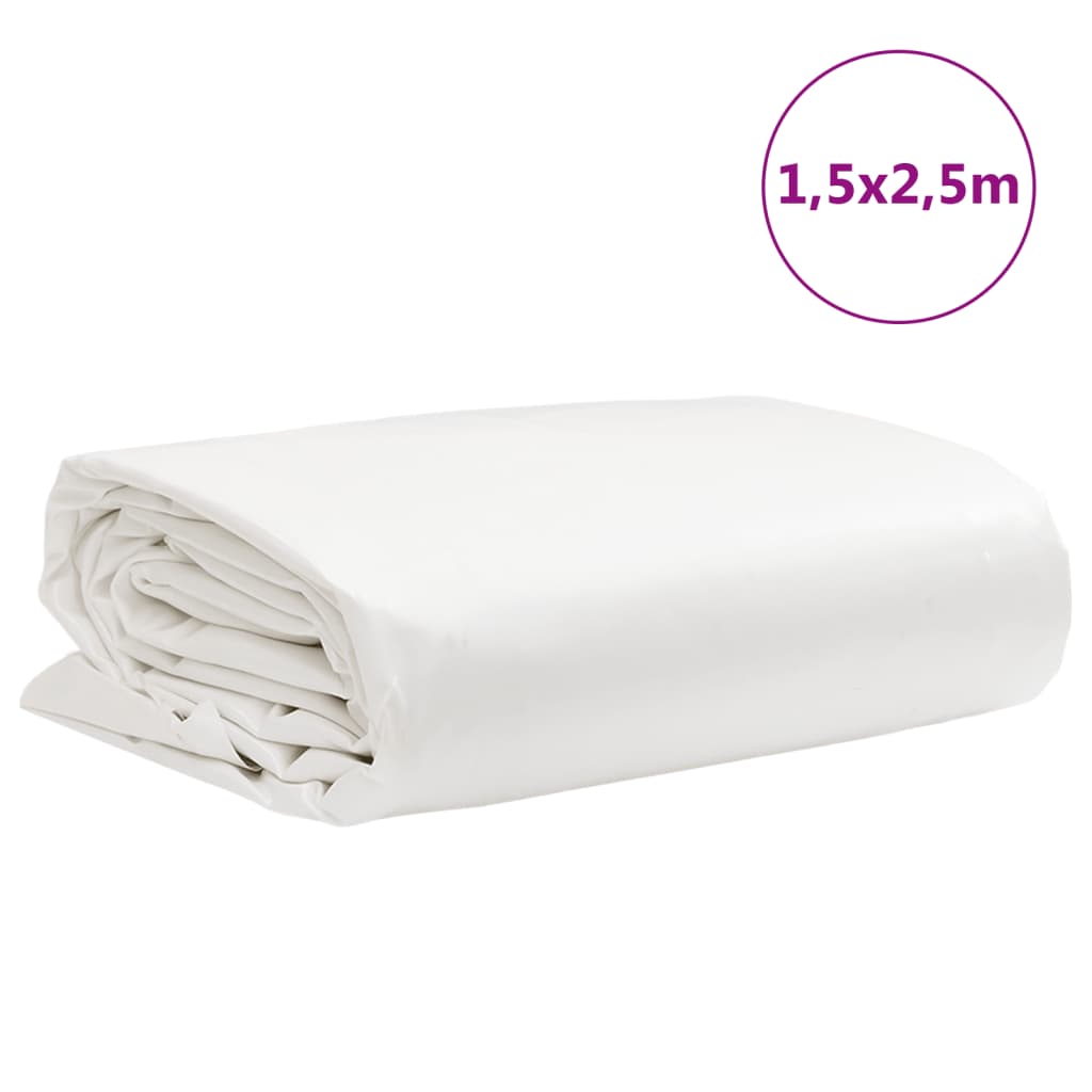 presenning 1,5x2,5 m 650 g/m² hvid