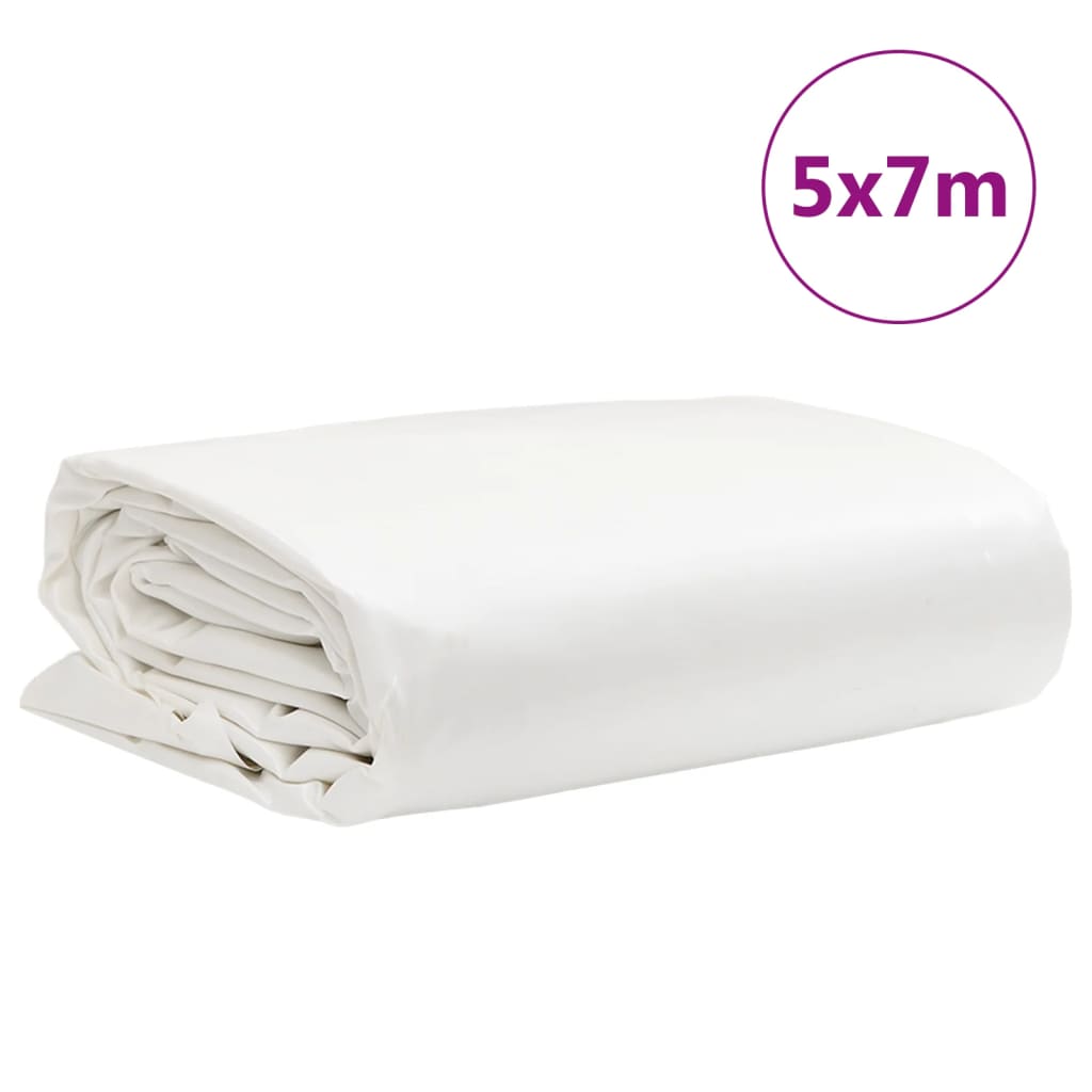 presenning 5x7 m 650 g/m² hvid
