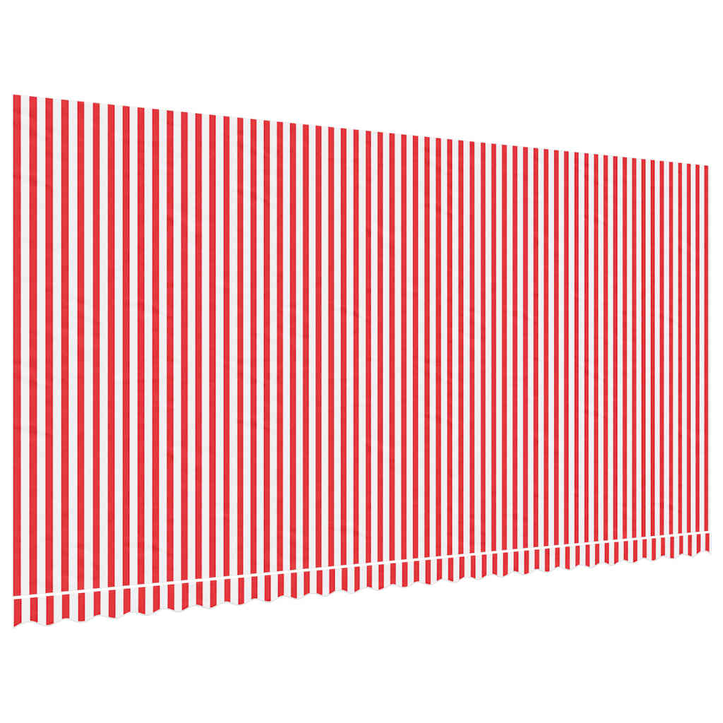 udskiftningsdug til markise 600x300 cm polyester rød og hvid