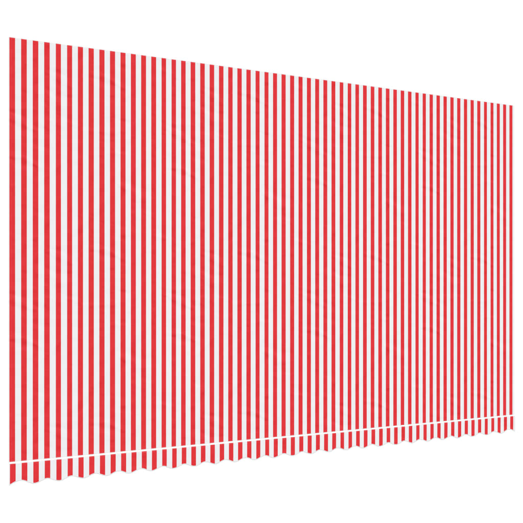 udskiftningsdug til markise 600x350 cm polyester rød og hvid