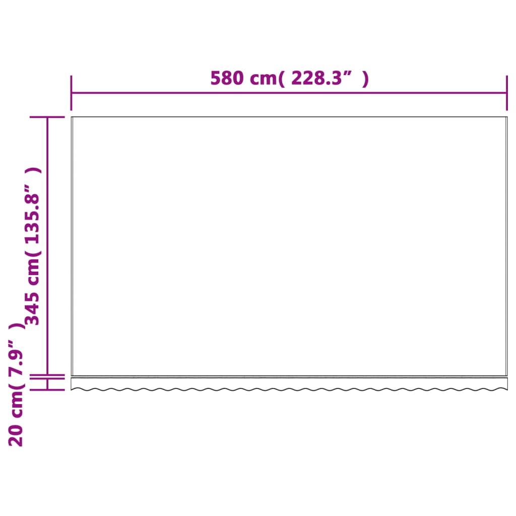 udskiftningsdug til markise 600x350 cm polyester rød og hvid
