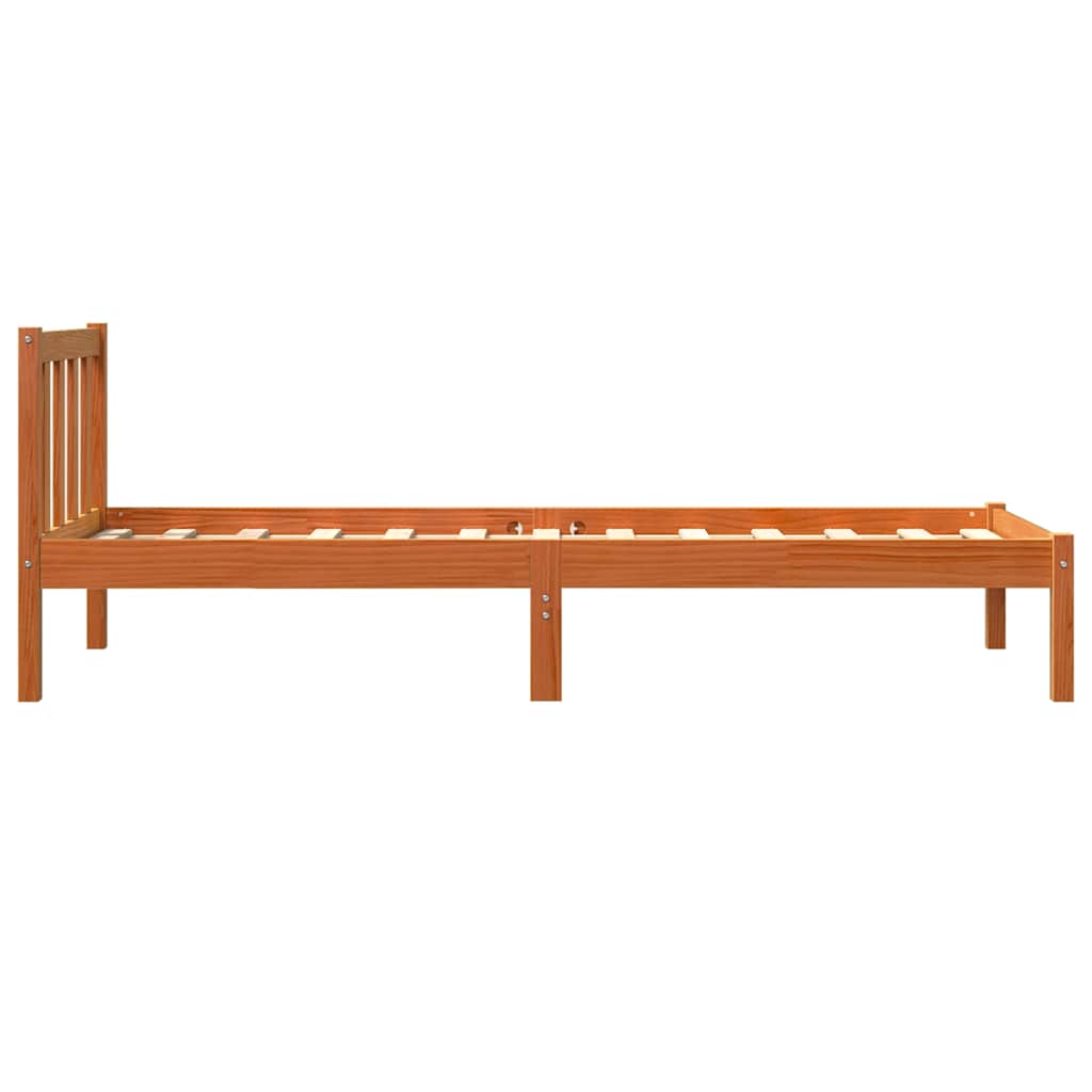 sengeramme uden madras 100x200 cm massivt fyrretræ gyldenbrun