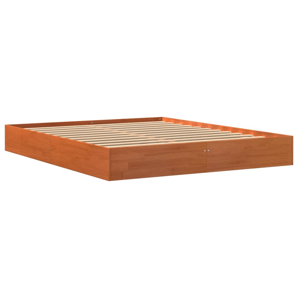 sengeramme uden madras 160x200 cm massivt fyrretræ gyldenbrun