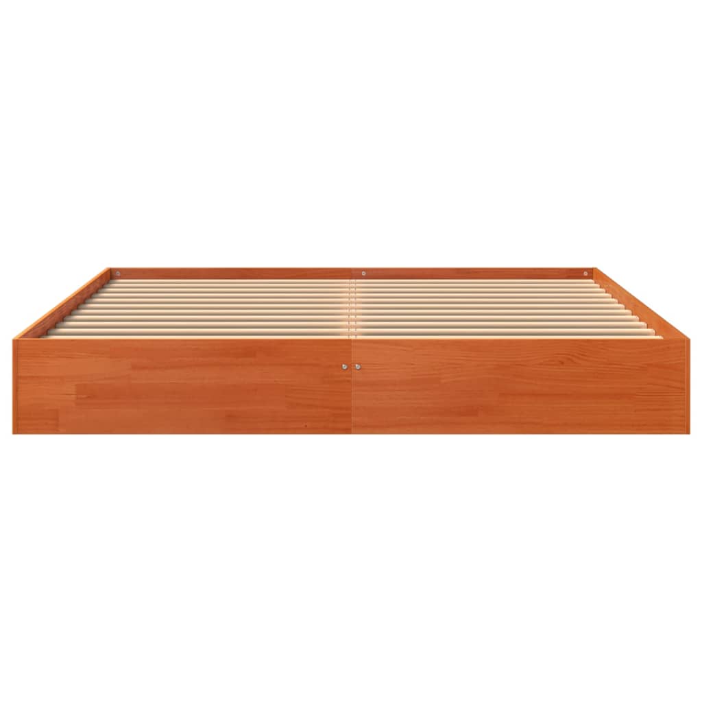 sengeramme uden madras 160x200 cm massivt fyrretræ gyldenbrun