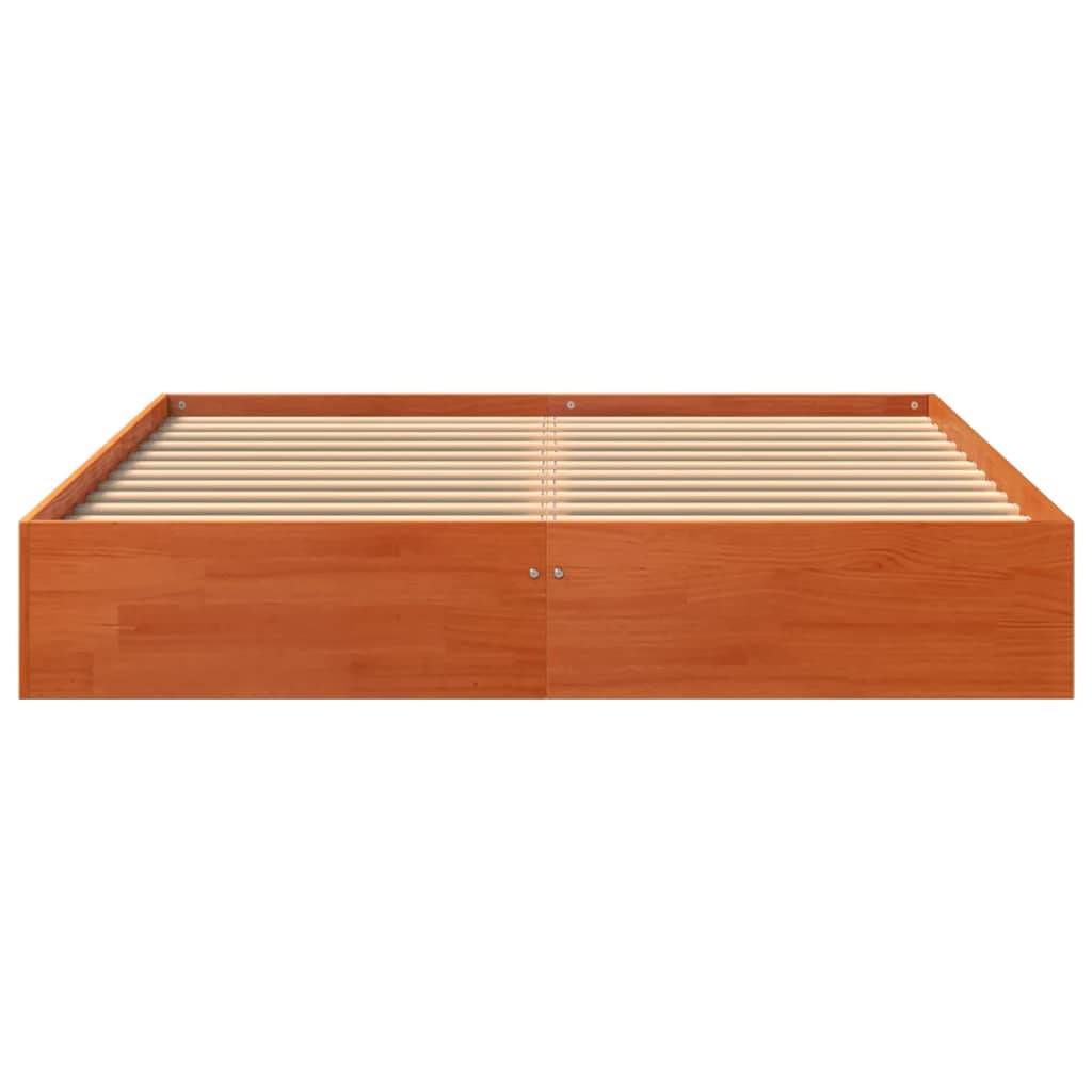 sengeramme uden madras 140x200 cm massivt fyr gyldenbrun