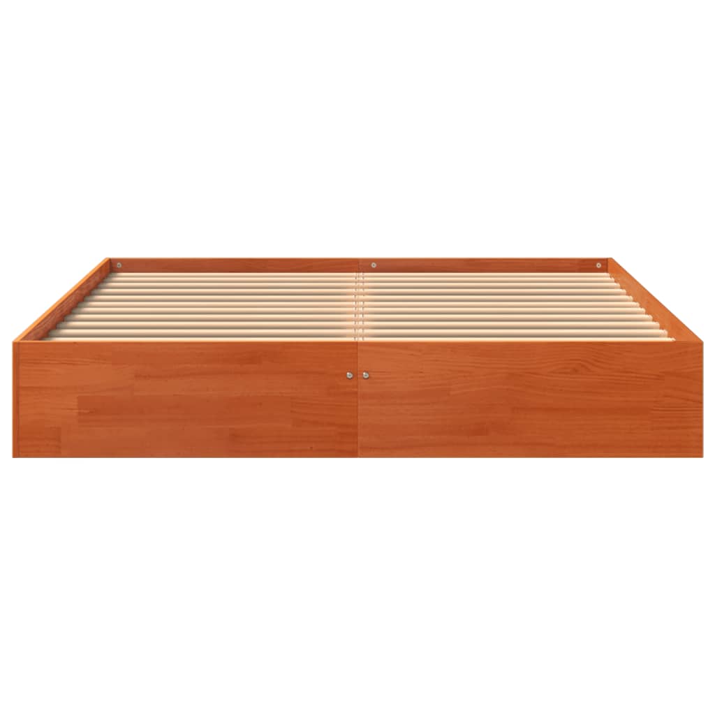 sengeramme uden madras 120x200 cm massivt fyrretræ gyldenbrun