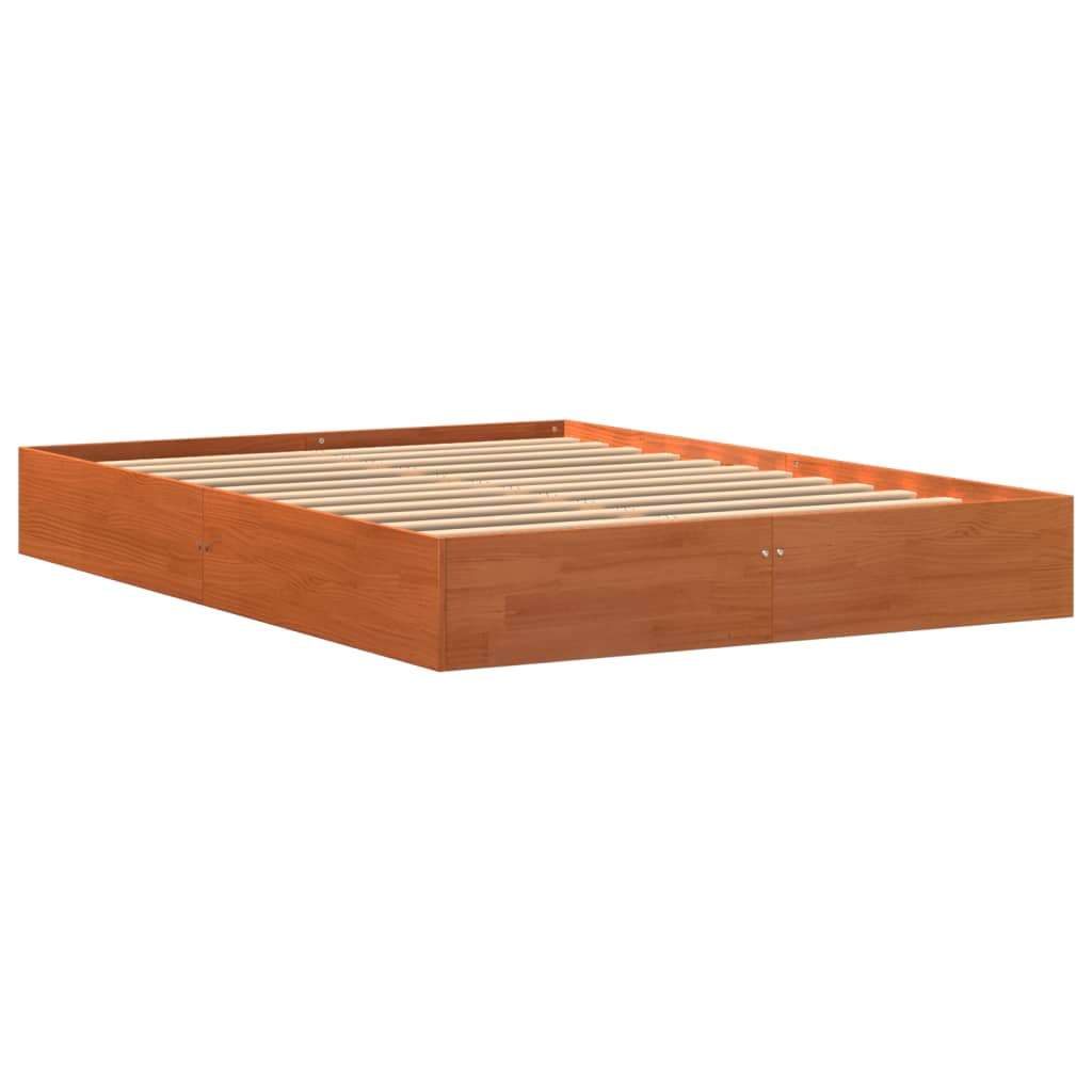 sengeramme uden madras 120x190 cm massivt fyrretræ gyldenbrun