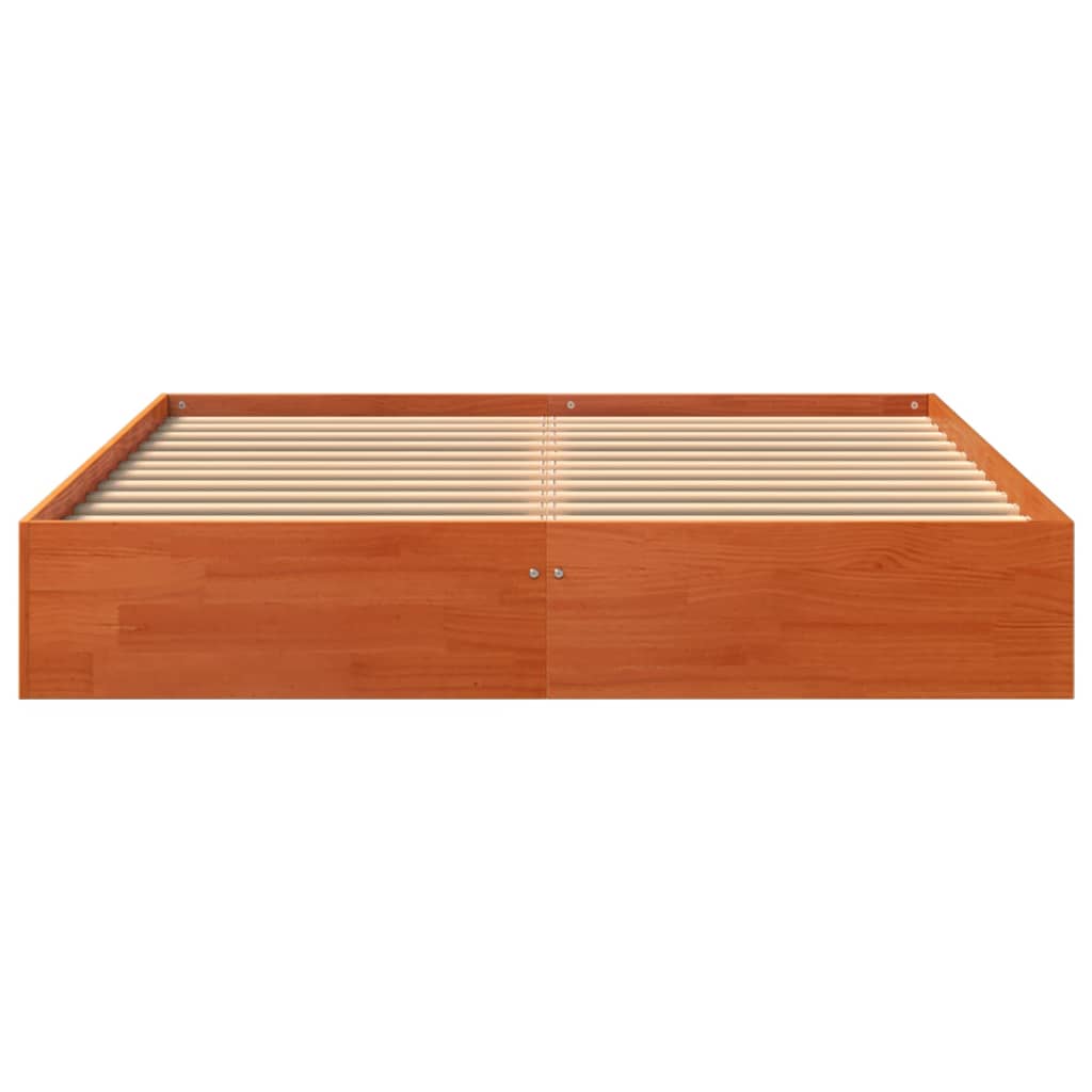 sengeramme uden madras 120x190 cm massivt fyrretræ gyldenbrun