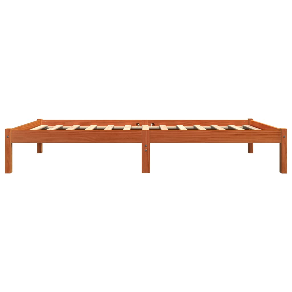 sengeramme uden madras 90x190 cm massivt fyrretræ gyldenbrun