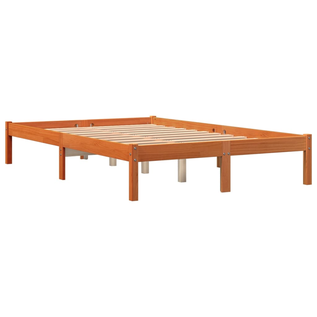 sengeramme uden madras 120x190 cm massivt fyrretræ gyldenbrun