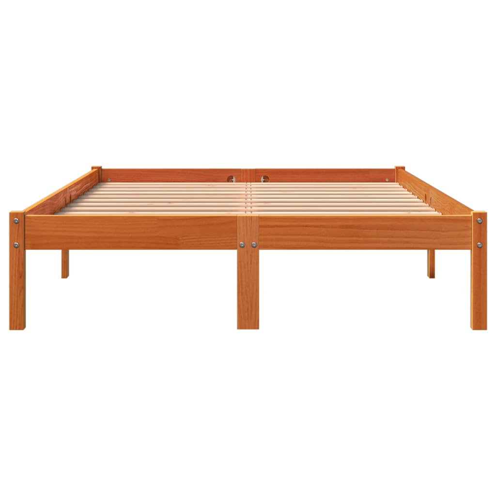 sengeramme uden madras 120x190 cm massivt fyrretræ gyldenbrun