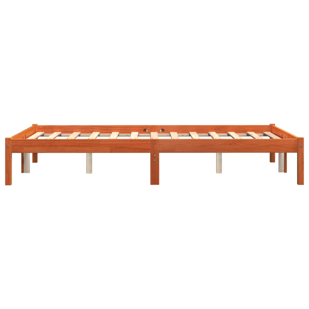 sengeramme uden madras 120x190 cm massivt fyrretræ gyldenbrun