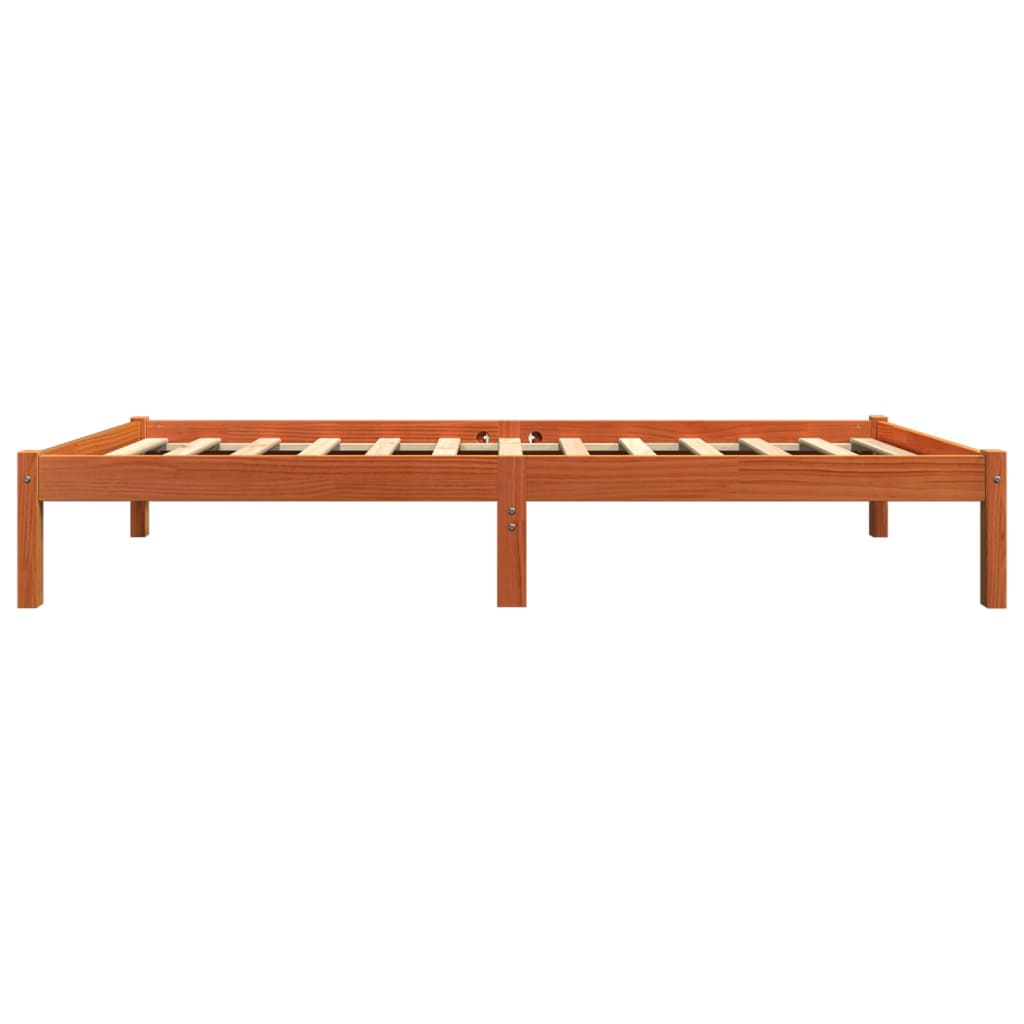 sengeramme uden madras 90x200 cm massivt fyrretræ gyldenbrun