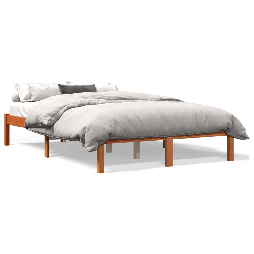 sengeramme uden madras 120x200 cm massivt fyrretræ gyldenbrun