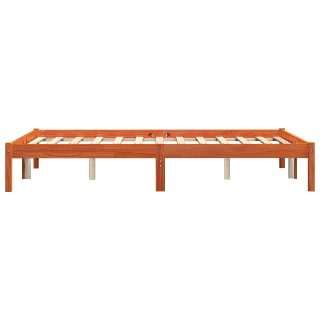 sengeramme uden madras 140x200 cm massivt fyr gyldenbrun