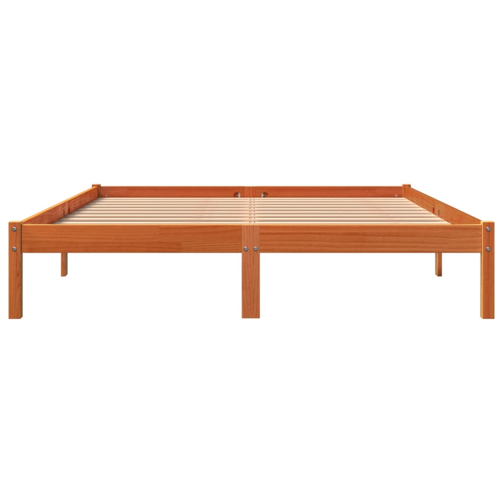 sengeramme uden madras 160x200 cm massivt fyrretræ gyldenbrun