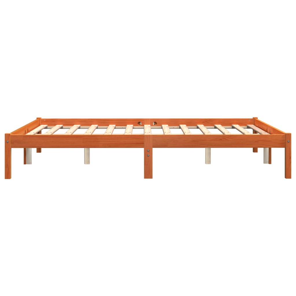 sengeramme uden madras 160x200 cm massivt fyrretræ gyldenbrun