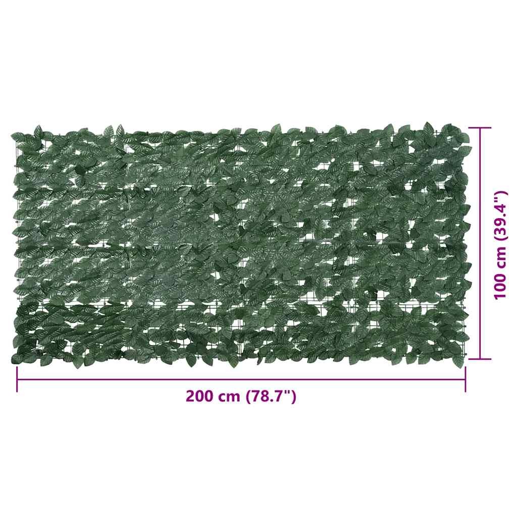 altanafskærmning 200x100 cm mørkegrønne blade