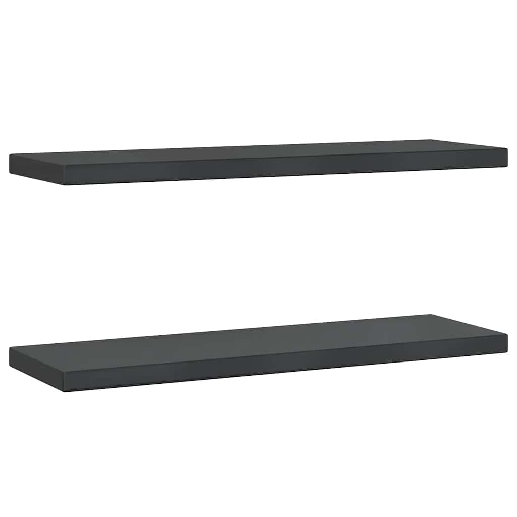væghylder 2 stk. 75x23,5 cm rustfrit stål sort