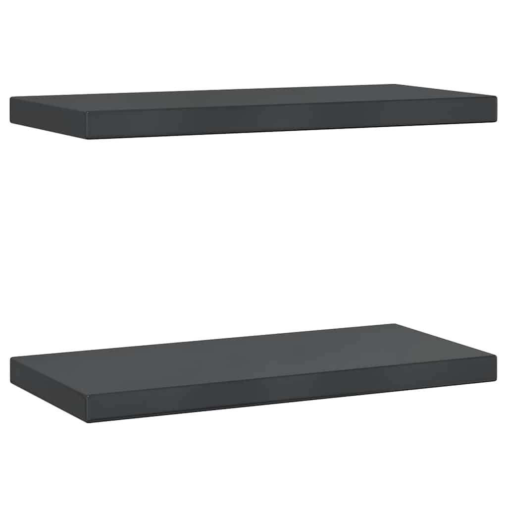 væghylder 2 stk. 50x23,5 cm rustfrit stål sort