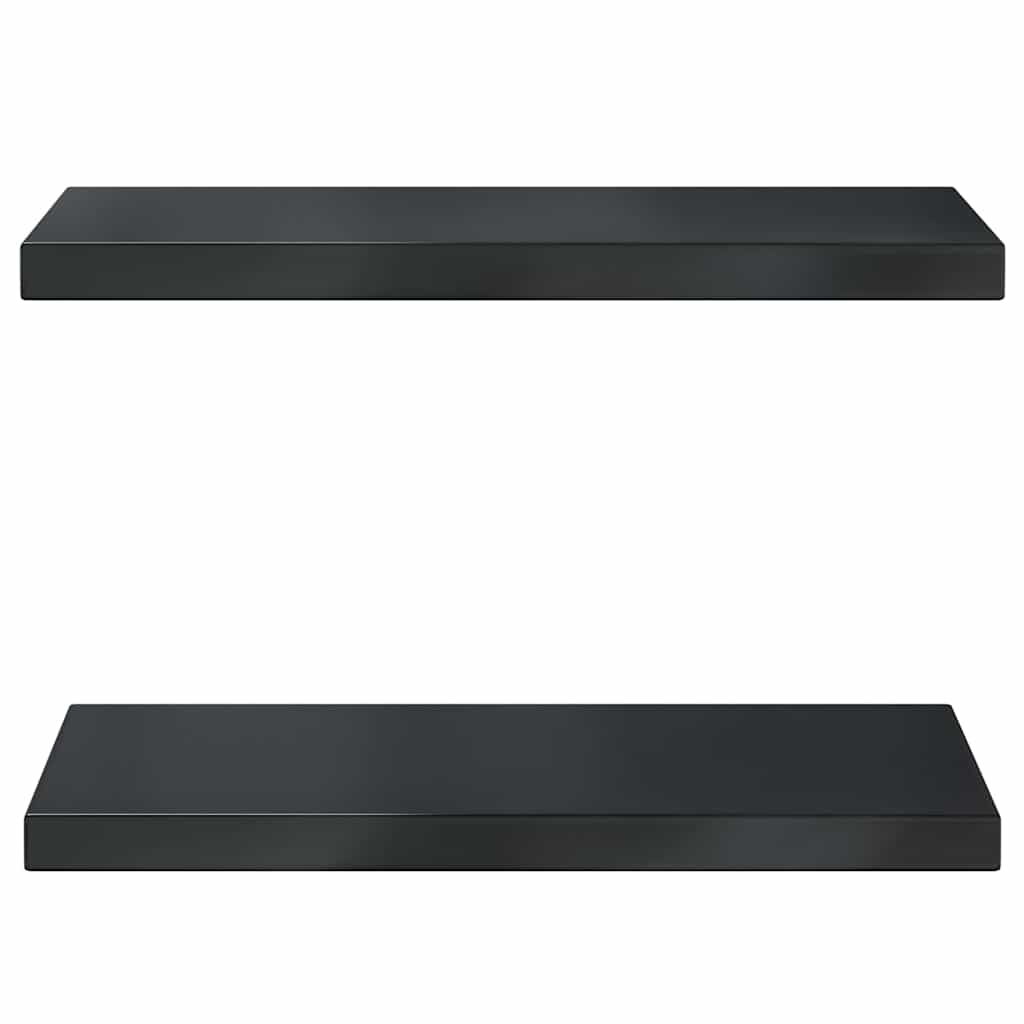 væghylder 2 stk. 50x23,5 cm rustfrit stål sort