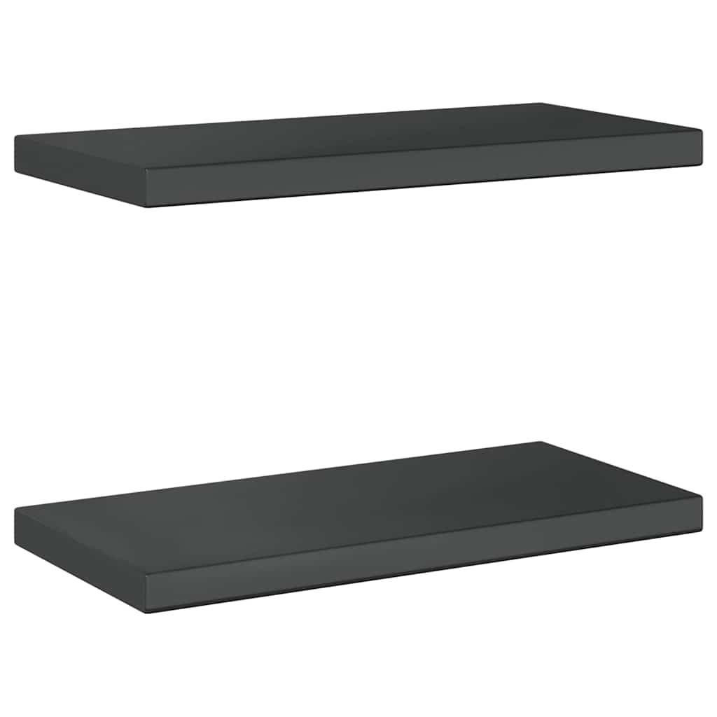 væghylder 2 stk. 50x23,5 cm rustfrit stål sort