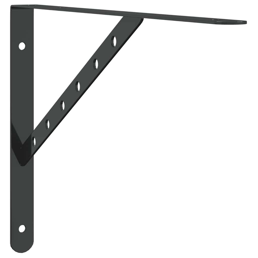 hyldebeslag 4 stk. 40x2,5x25 cm rustfrit stål sort