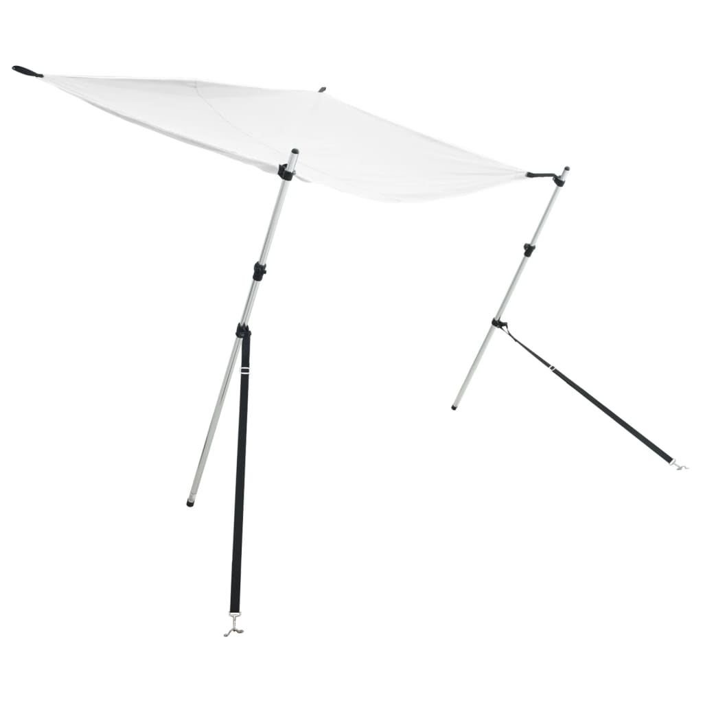 solsejl til båd 170x170x(115-183) cm forlængerdel hvid