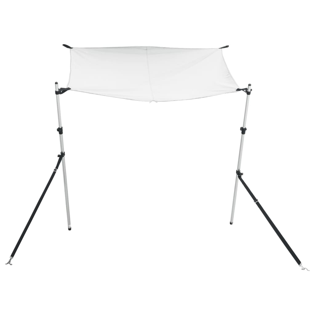 solsejl til båd 170x170x(115-183) cm forlængerdel hvid
