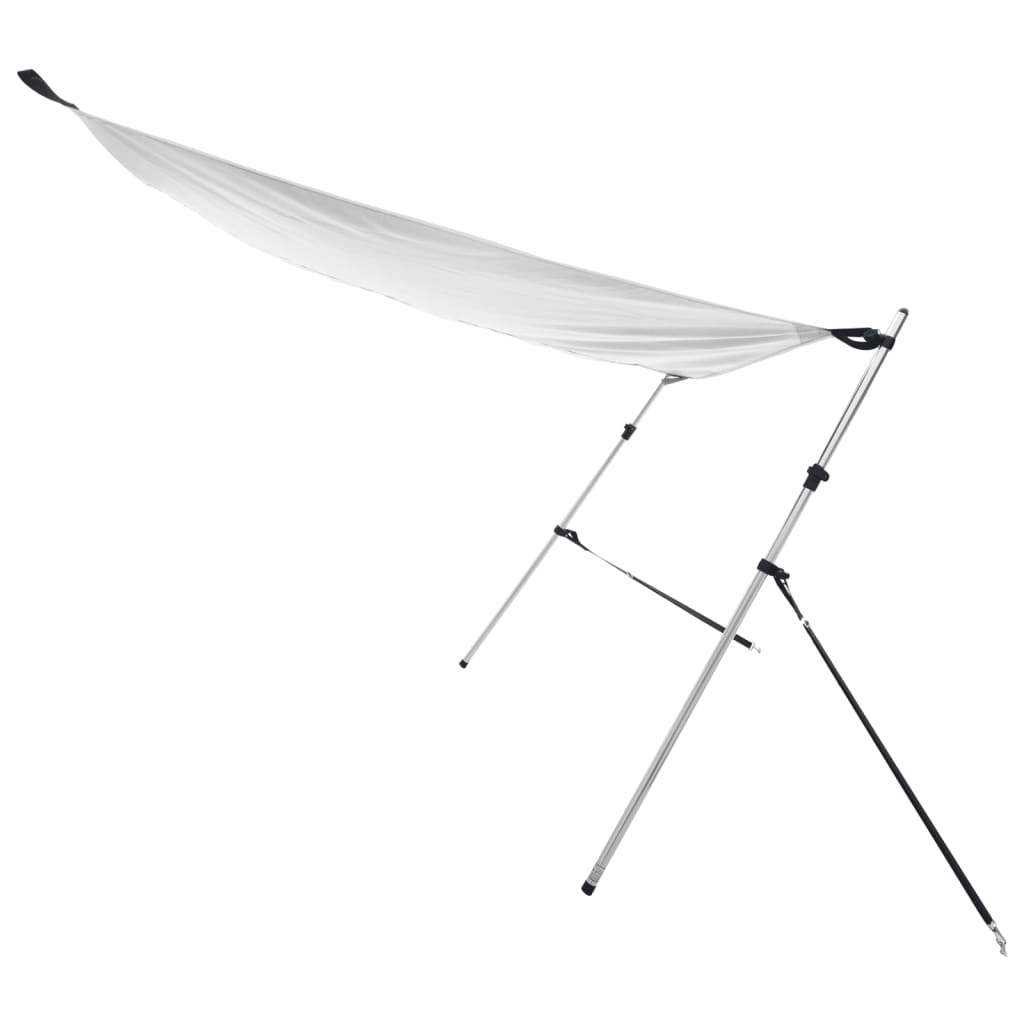 solsejl til båd 170x170x(115-183) cm forlængerdel hvid