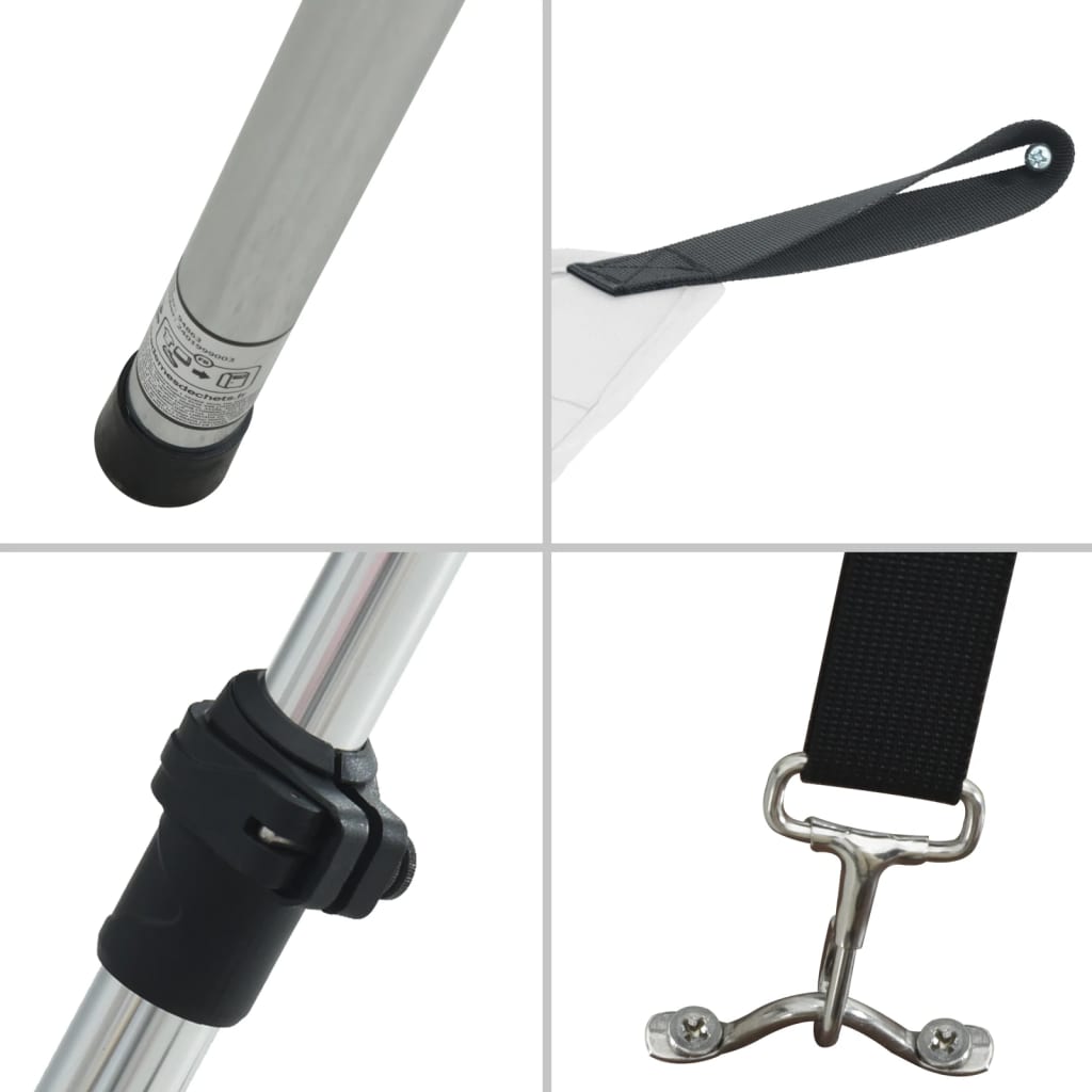 solsejl til båd 170x170x(115-183) cm forlængerdel hvid