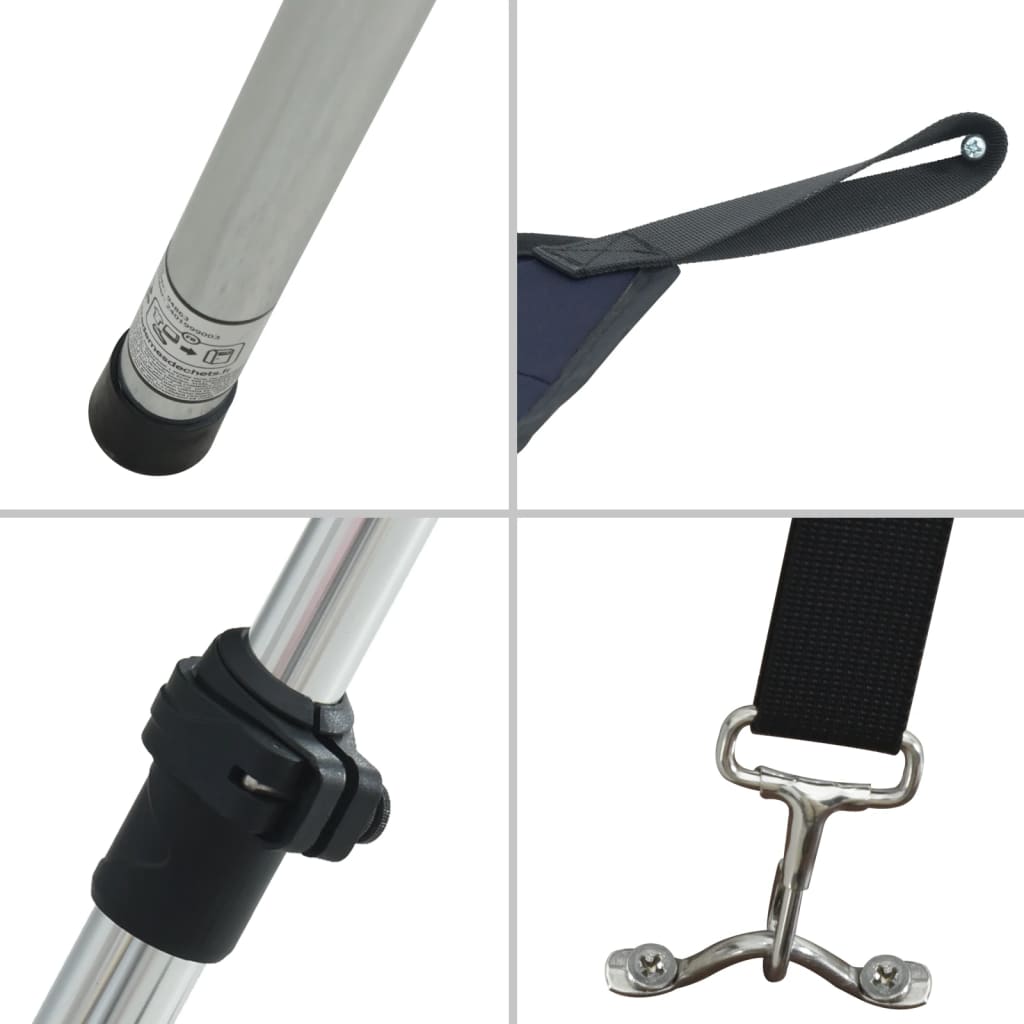 solsejl til båd 170x170x(115-183) cm forlængerdel blå