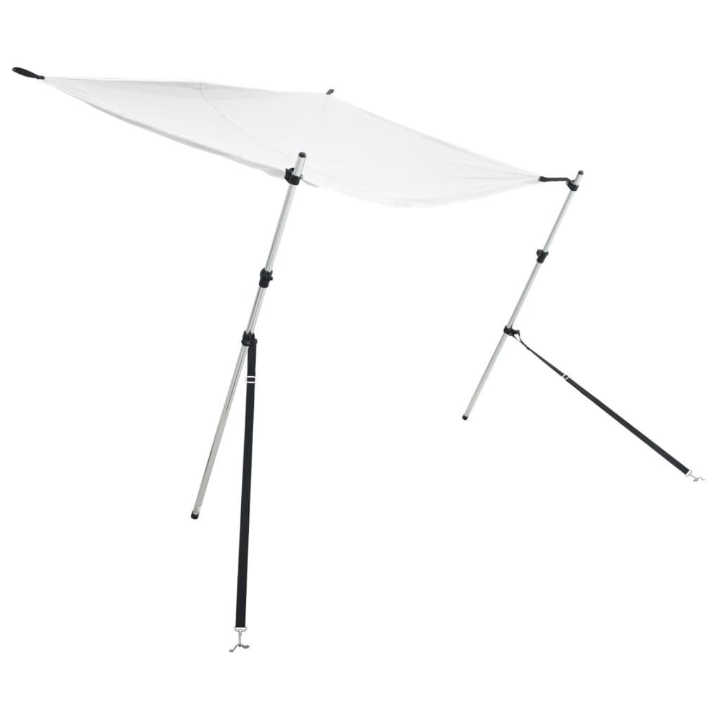 solsejl til båd 170x208x(115-183) cm forlængerdel hvid