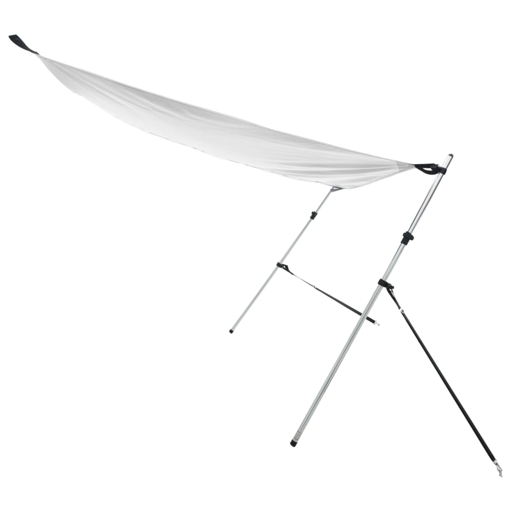solsejl til båd 170x208x(115-183) cm forlængerdel hvid
