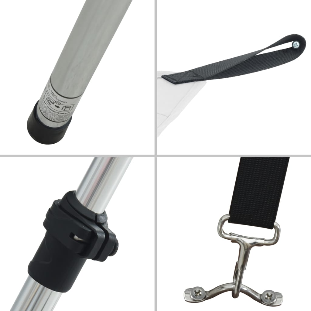 solsejl til båd 170x208x(115-183) cm forlængerdel hvid