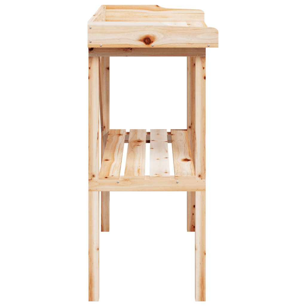 plantebord med hylde 78x38x82,5 cm massivt grantræ