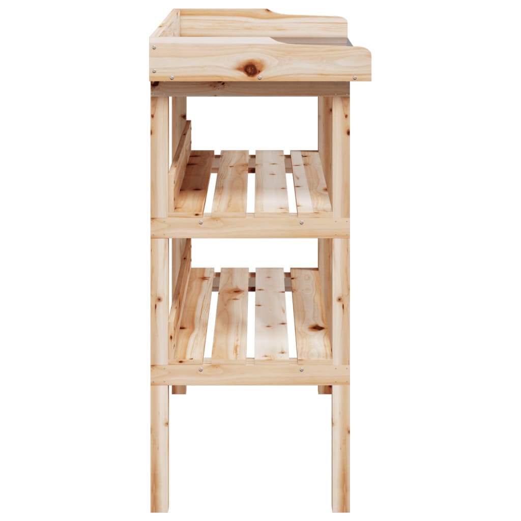 plantebord med hylder 78x38x82,5 cm massivt grantræ