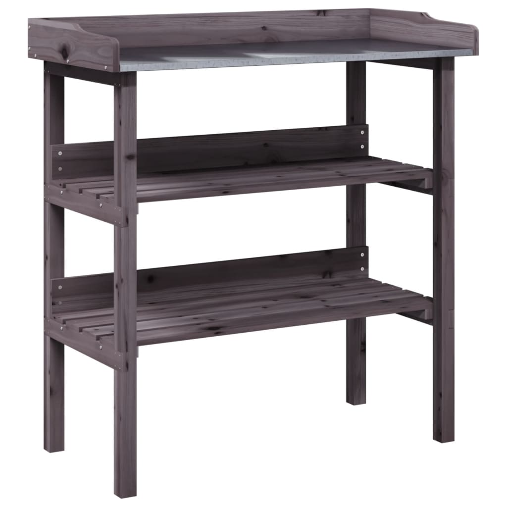 plantebord med hylder 78x38x82,5 cm massivt grantræ