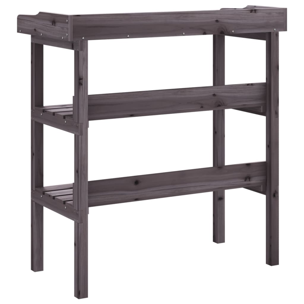 plantebord med hylder 78x38x82,5 cm massivt grantræ
