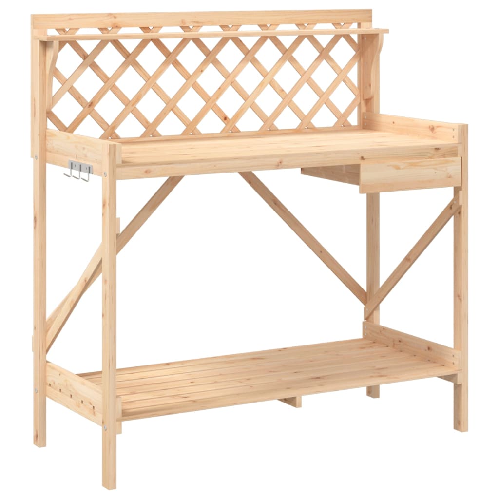 pottebord med espalier massivt fyrretræ