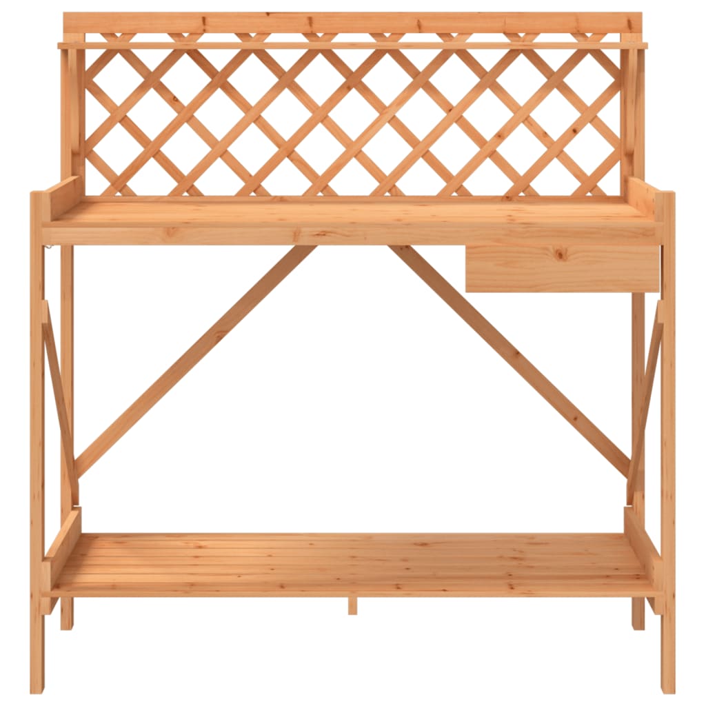 pottebord med espalier massivt fyrretræ brun