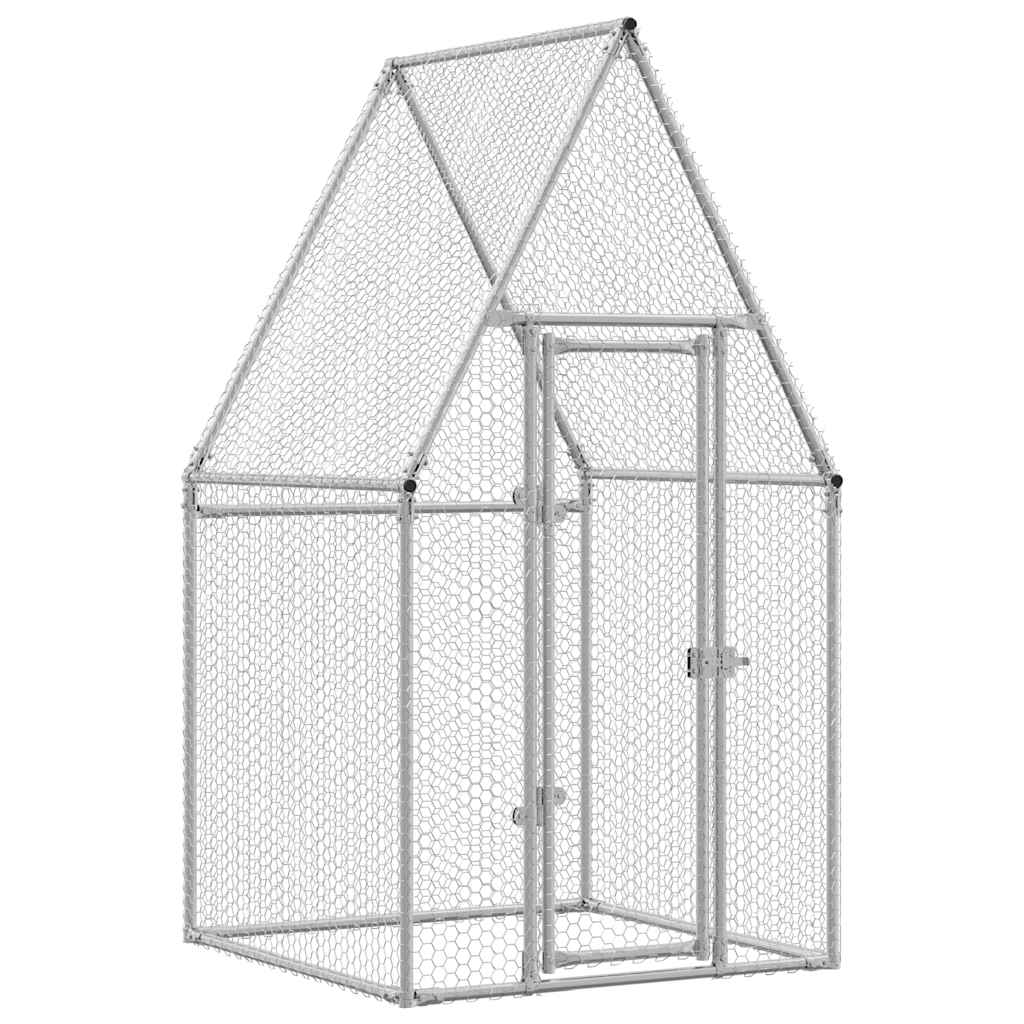 hønsehus 100x100x190 cm galvaniseret stål grå