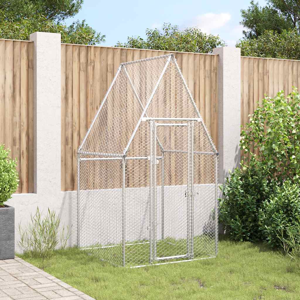 hønsehus 100x100x190 cm galvaniseret stål grå