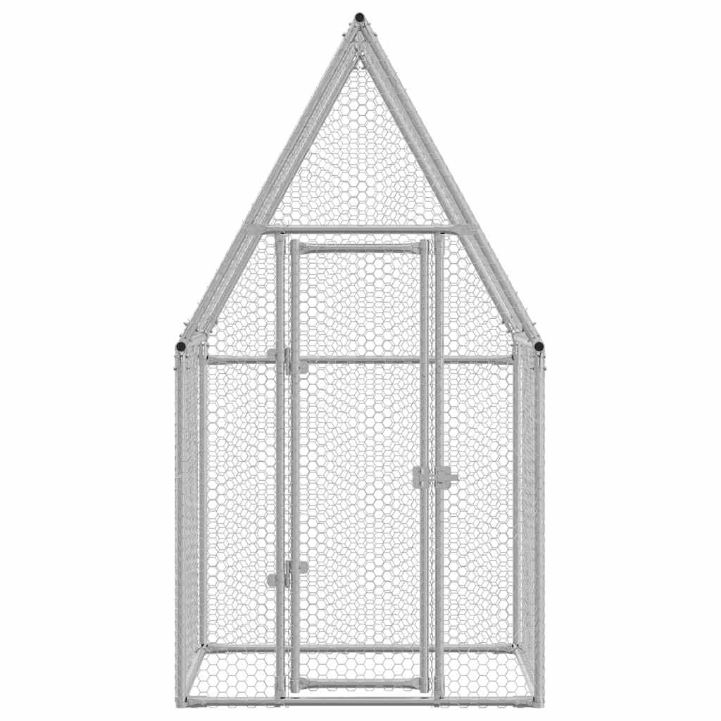 hønsehus 100x100x190 cm galvaniseret stål grå