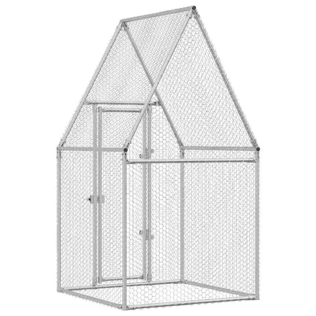 hønsehus 100x100x190 cm galvaniseret stål grå